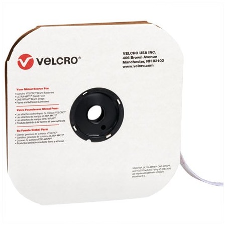 Velcro Brand 1/2'' x 75' - Loop - White VELCRO Brand Tape - Individual Strips BUY00016496